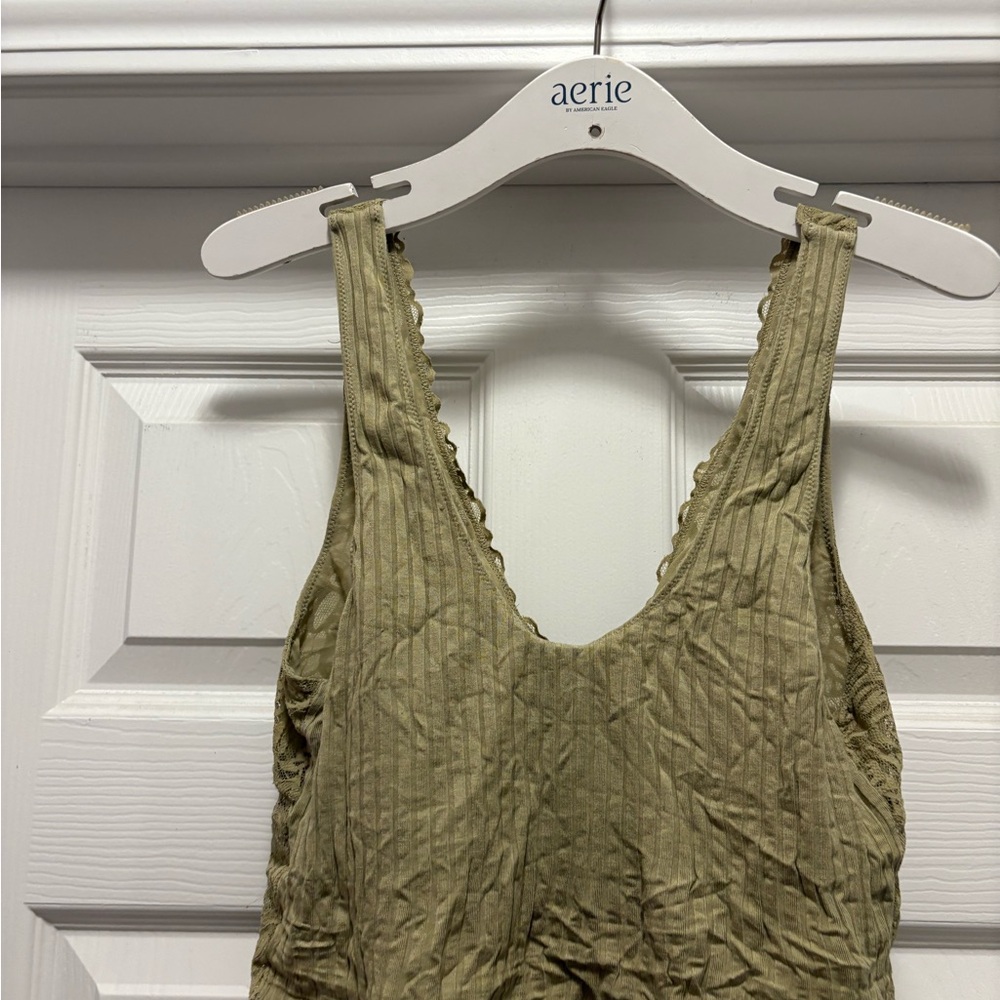 Aerie Olive Green Laceback Bra Top